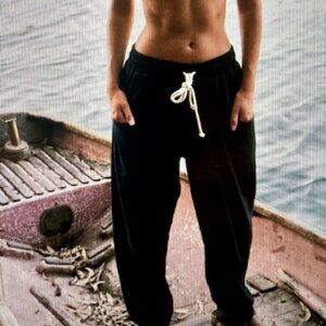 Free People Beach Caden Pants Barrel Pockets Sweatpants Black Size Small